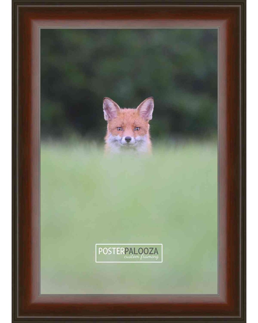 Photo Size Linear Brown Picture Frame - UV Acrylic, Foam Board Backing, Hanging Hardware